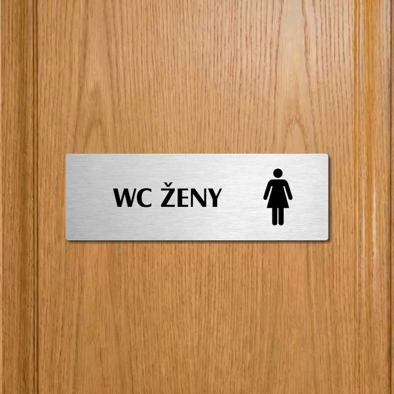 WC ženy, 240x79mm, zlatá popiska s dvojtým rámečkem